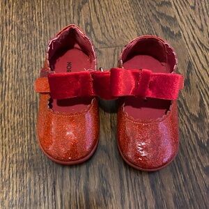 Nordstrom red glittery baby girl shoes size 4